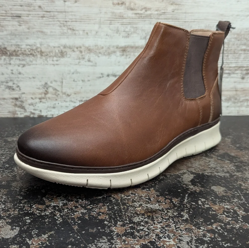 Mens Vionic Fresh Jason Chelsea Boots Sz 11 M VGC TVM4301 Brown Leather